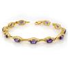 Image 1 : Genuine 8.02 ctw Tanzanite Bracelet 10K Yellow Gold