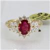 Image 1 : Genuine  2.12 ctw Ruby & Diamond Ring 14KT Yellow Gold Ring Size 6.5