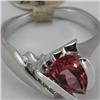 Genuine 1.95 ctw Pink Tourmaline & Diamond Ring 14KT Gold-White 
