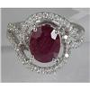 Image 1 : Genuine 4.93 ctw Ruby & Diamond Ring 18kt Gold-White 