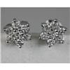 Image 2 : Genuine 0.43 ctw Flower Design Diamond Earring 14kt Gold-White 