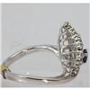 Image 2 : Genuine  1.05 ctw Sapphire & Diamond Ring 14K White Gold Ring Size 7