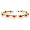 Image 1 : Genuine 8.52 ctw Ruby Bracelet 10K Yellow Gold