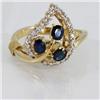 Image 1 : Genuine  1.05 ctw Sapphire & Ddiamond  Ring 14KT Yellow Gold Ring Size 7.5