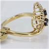 Image 2 : Genuine  1.05 ctw Sapphire & Ddiamond  Ring 14KT Yellow Gold Ring Size 7.5