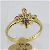 Image 2 : Genuine  0.55 ctw Ruby & Diamond Ring 14KT Yellow Gold Ring Size 6.5