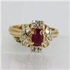 Image 1 : Genuine  1.27 ctw Ruby & Diamond Ring 14KT Yellow Gold Ring Size 6.5