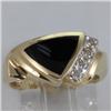 Image 2 : Genuine 0.18 ctw Diamond & Black Enamel Ring 14KT Gold-Yellow 