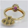Image 2 : Genuine  0.70 ctw Ruby & Diamond Ring 14KT White Gold Ring Size 6.5