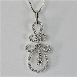 Genuine 0.64 ctw Pear Diamond Pendant 18kt Gold-White