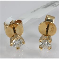 Genuine 0.495 ctw Diamond Stud Earring 18kt Gold- Yellow 