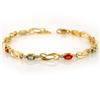 Image 1 : Genuine 2.65 ctw Multi-Sapphire & Diamond Bracelet Gold