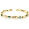 Image 1 : Genuine 2.05 ctw Emerald & Diamond Bracelet Yellow Gold