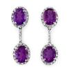 Image 1 : Genuine 7.13 ctw Amethyst & Diamond Earrings 10K Gold