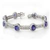 Image 1 : Genuine 21.28 ctw Tanzanite & Diamond Bracelet 14K Gold