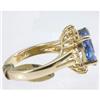 Image 2 : Genuine  4.93 ctw Tanzanite & Diamond Ring 14KT Yellow Gold Ring Size 7.5