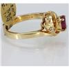 Image 3 : Genuine  1.16 ctw Ruby & Diaond Ring 14KT Yellow Gold Ring Size 6.5