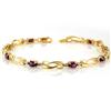 Image 1 : Genuine 2.05 ctw Amethyst & Diamond Bracelet 10K Gold
