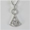 Image 1 : Genuine 0.44 ctw bell Diamond pendant 18k Gold-White