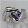 Image 1 : Genuine 1.69 ctw Amethyst & Diamond Ring 14KT White Gold 