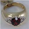 Image 2 : Genuine 3.71 ctw Garnet & Diamond Ring 14KT Yellow Gold 