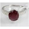 Image 1 : Genuine 4.66 ctw Ruby & Diamond  Ring 18kt Gold-White