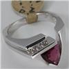 Image 2 : Genuine 1.66 ctw Tourmaline & Diamond Ring 14KT White Gold 