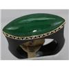 Image 1 : Genuine 23X10MM Green Jade Ring 14KT Gold-Yellow 