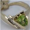 Image 2 : Genuine 1.97 ctw Peridot & Diamond Ring 14KT Gold-Yellow 