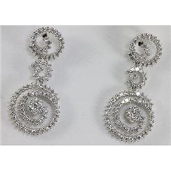 Genuine  2.34 ctw Diamond Spiral Teardrop Earring 18KT White Gold 