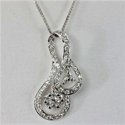Genuine 0.67 ctw Diamond Pendant 18kt Gold-White