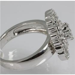 Genuine 1.53 ctw Tappered & Diamond Ring 18kt Gold-White 