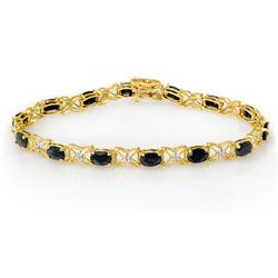 Genuine 10.84 ctw Sapphire & Diamond Bracelet 14K Gold