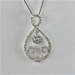 Genuine 0.72 ctw Diamond Pendant 18kt Gold-White 
