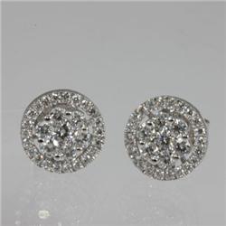 Genuine  1.37 ctw Diamond Rositas Earring 18KT White Gold 