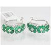 Genuine 4.96 ctw Emerald & Diamond Earring 14kt Gold-White 