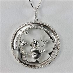 Genuine 0.57 ctw Diamond Pendant 18kt Gold-White 