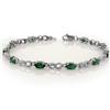 Image 1 : Genuine 3.04 ctw Emerald & Diamond Bracelet White Gold