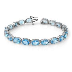 Genuine 30.02 ctw Blue Topaz Bracelet 10K White Gold