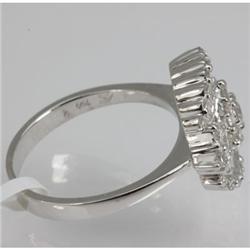 Genuine 1.27 ctw Tappered & Diamond Ring 18kt Gold-White 