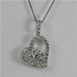 Genuine  0.75 ctw Diamond Necklace 18KT White Gold 