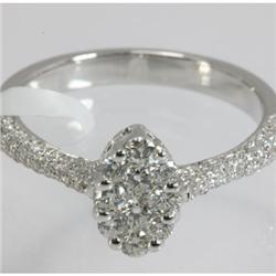 Genuine 0.76 ctw Diamond Ring 18kt Gold-White 