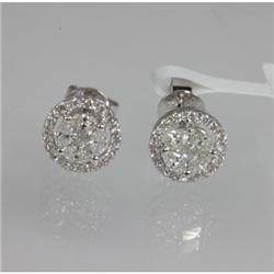 Genuine  0.58 ctw Diamond Earring 18KT White Gold 