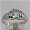 Image 1 : Genuine 1.05 ctw Aquamarine & Diamond Ring 14KT Yellow Gold 