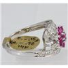 Image 2 : Genuine  1.13 ctw Ruby& Diamond Ring 14KT White Gold Ring Size 7