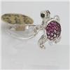 Genuine  0.44 ctw Pink Sapphire& Diamond Ring 14KT White Gold Ring Size 7