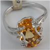 Image 2 : Genuine 5.02 ctw Citrine & Diamond Ring 14KT Gold-White 