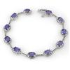 Image 1 : Genuine 11.43 ctw Tanzanite & Diamond Bracelet 10K Gold