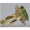 Image 2 : Genuine  10.64 ctw  Peridot Ring  14KT Yellow Gold  Ring Size  6.5
