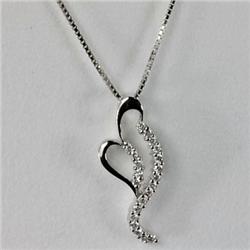 Genuine 0.16 ctw Diamond Pendant 18kt Gold-White